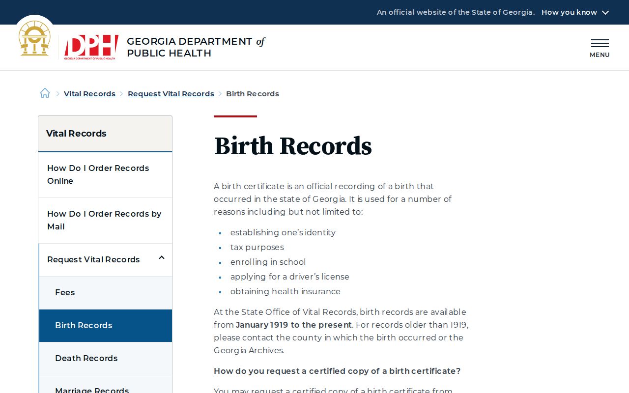 Columbus neighbors Georgia birth record guidance
