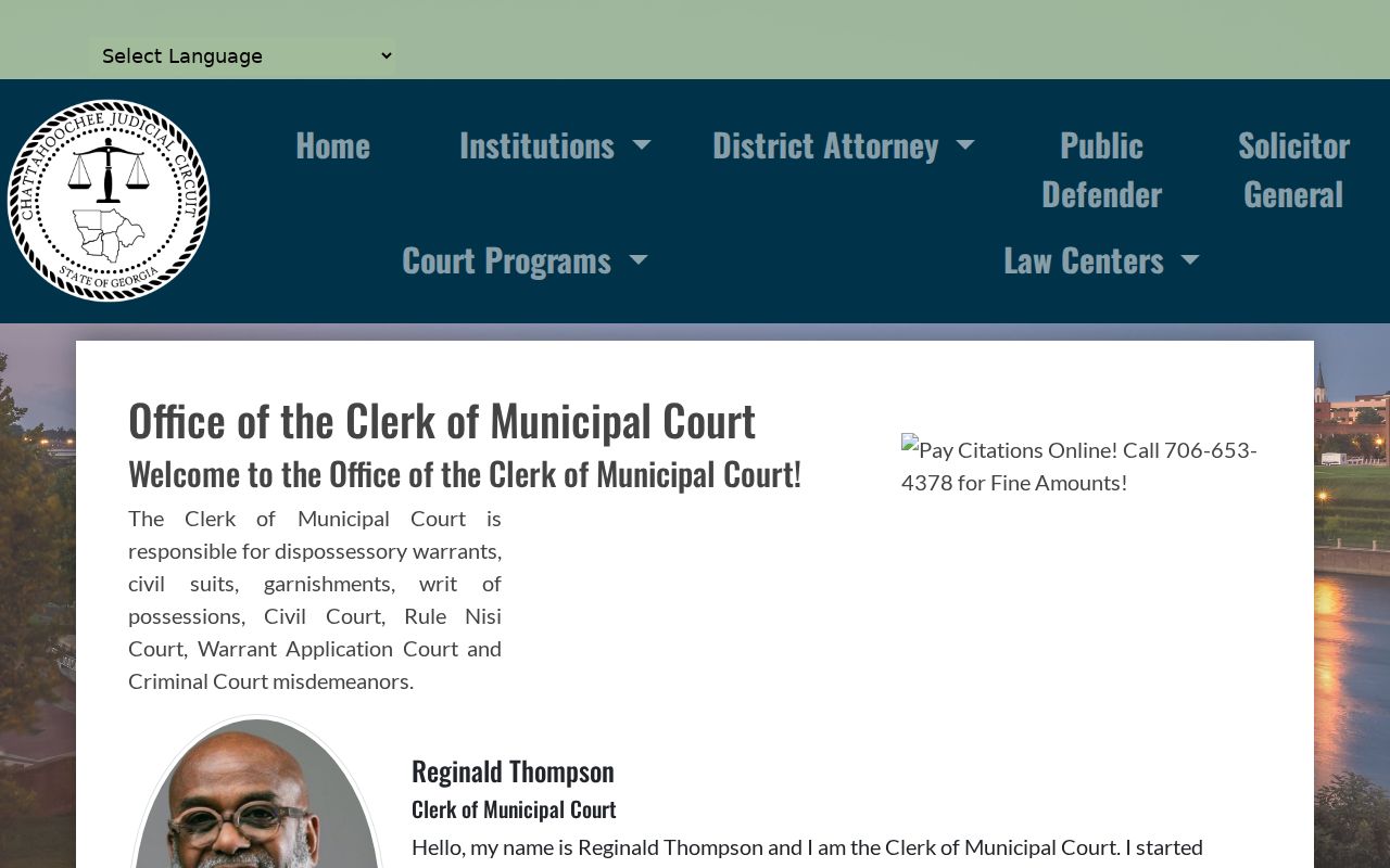 Columbus Municipal Court clerk page with eCourt access