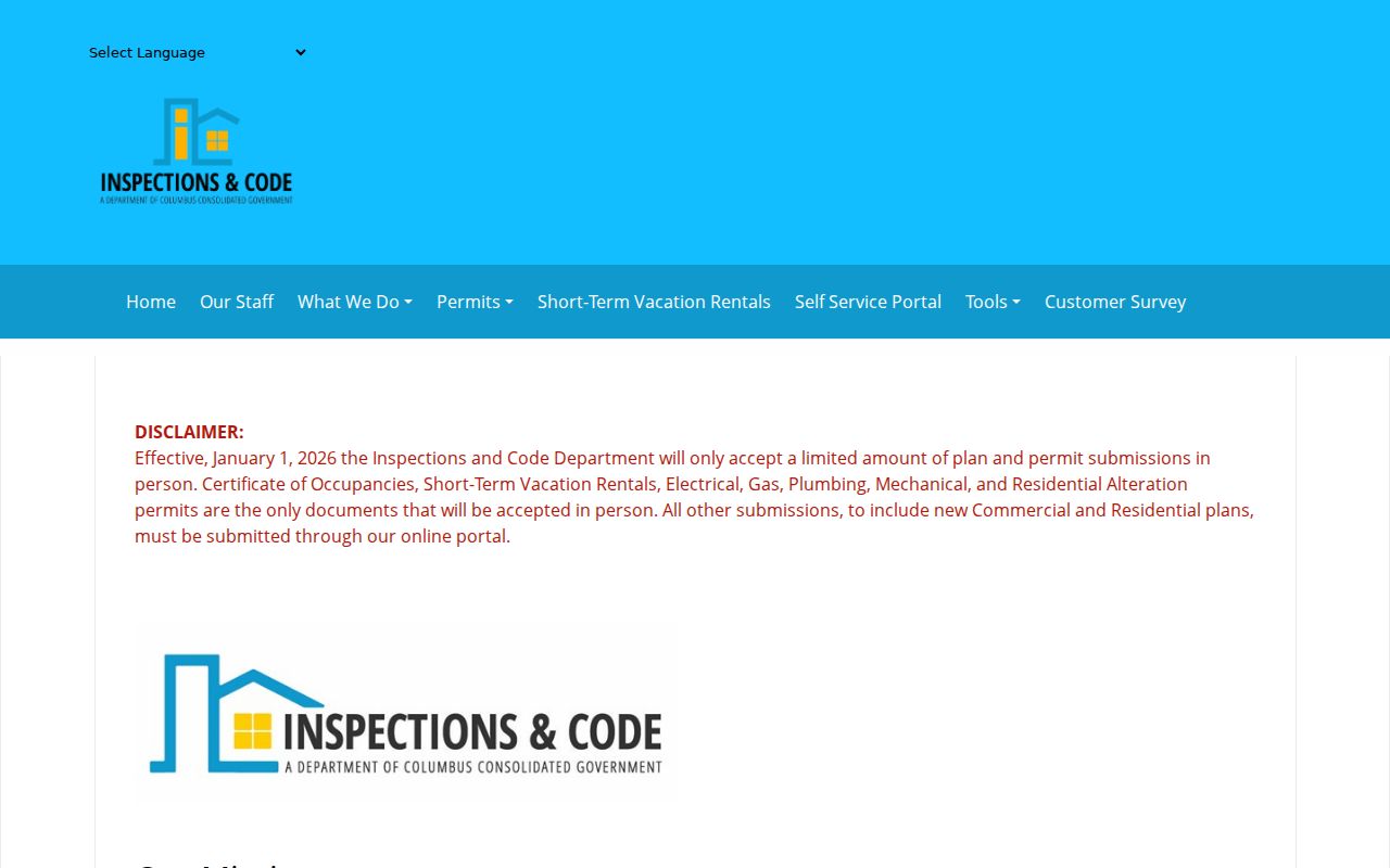 Columbus street directory permit and inspection records