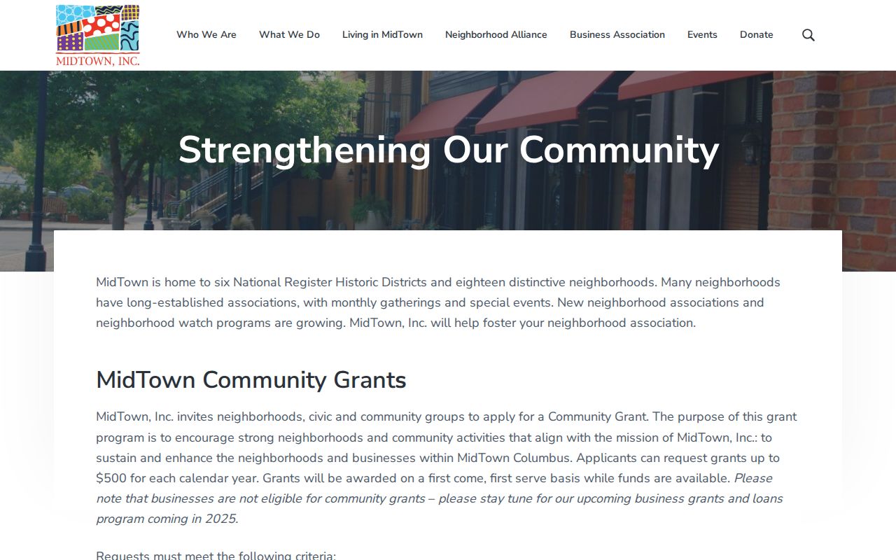 MidTown Columbus neighborhood and association coverage information